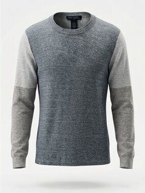 Autumn Cashmere Linen & Egyptian Cotton Colorblock Sweater Men's Large